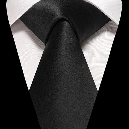 RBOCOTT Solid Color Tie and Pocket Square Hankerchief with Lapel Pin Set for Men