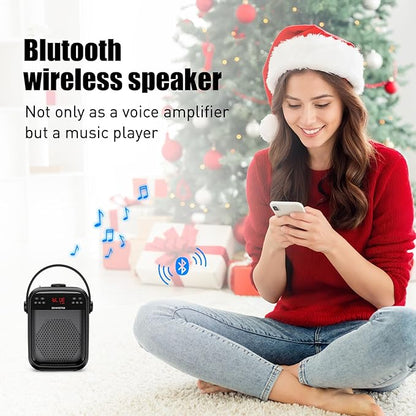 ZOWEETEK Wireless Voice Amplifier Handheld and Headset Microphones for Teachers, Voice Amplifier Microphone, Portable Megaphone Buletooth Speaker for Classroom, Meeting, Group outings, Party, Karaoke