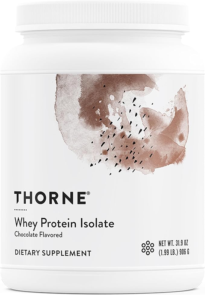 THORNE - Whey Protein Isolate - 21 Grams of Easy-to-Digest Whey Protein Powder - NSF Certified for Sport - Chocolate - 31.9 Ounces - 30 Servings