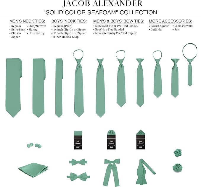 Jacob Alexander Solid Color Mens Tie - Soft-lined Necktie - Timeless Formal Look for Weddings and Business - (Regular Size)