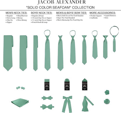 Jacob Alexander Solid Color Mens Tie - Soft-lined Necktie - Timeless Formal Look for Weddings and Business - (Regular Size)