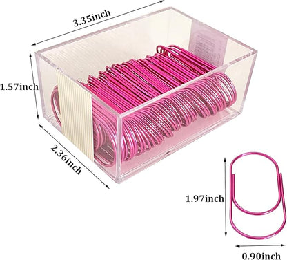 Rose-red Large Paper Clips, 50pcs of Durable and Rustproof Coated Planner Jumbo Paperclips Great for Office Supplies Wedding Invitation Card Bookmarks