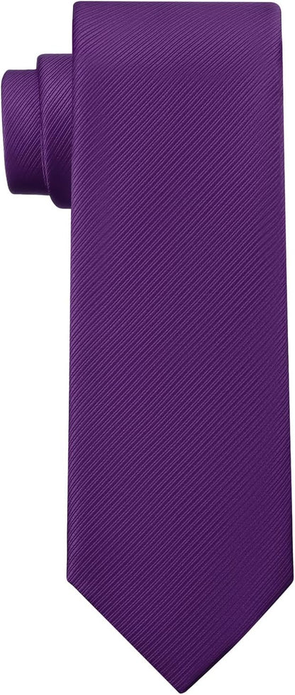 KOOELLE Men's Ties Solid Pure Color Plain Neckties Formal Black Ties For Men