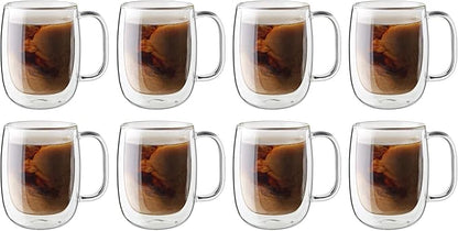 ZWILLING Sorrento Plus 8-pc Double-Wall Glass Coffee Mug Set