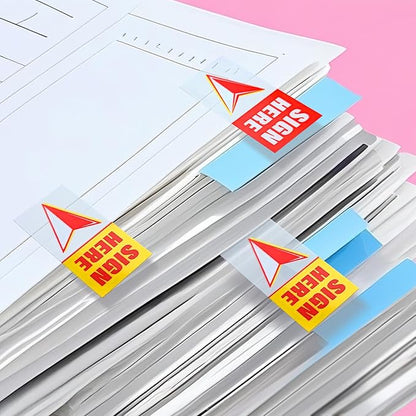 Sign Here Index Marker, Assorted Colors Sign Here Tabs Sign Post Here Index, Flags Vital Signs Sticky Notes for documents notebooks Contracts, Books,Files or Notary Supplies