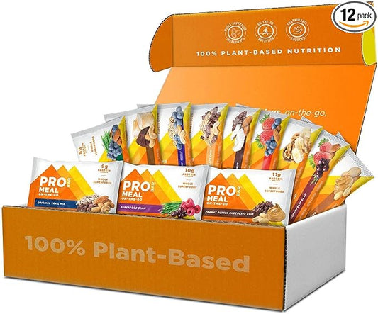 PROBAR - Meal Bar 12 Flavor Variety Pack - Natural Energy, Non-GMO, Gluten-Free, Plant-Based, Whole-Food Ingredients, 3 Ounce Bars (Pack of 12) - Flavors May Vary