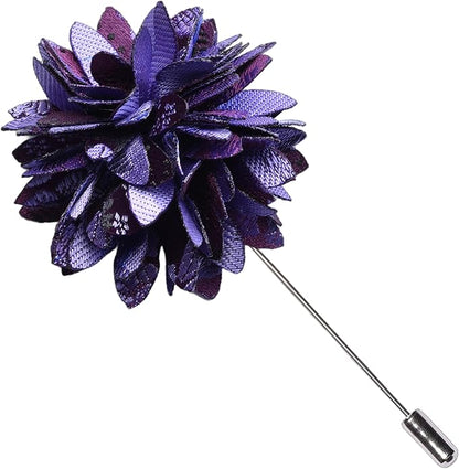 GUSLESON 3.15"（8cm） Mens Floral Tie and Lapel Pin Necktie Hankerchief Cufflinks Set for Men