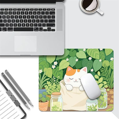 Square Mouse Pad Cute Kitten, Personalized Premium-Textured Custom Mouse Mat Design, Washable Mousepad Cloth, Non-Slip Rubber Base Computer Mouse Pads Cat for Wireless Mouse