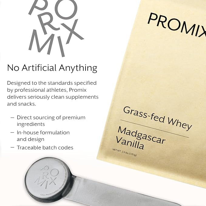 ProMix Nutrition Whey Protein Powder, Vanilla - Grass-Fed - ­Post Workout Fitness & Nutrition Shakes, Smoothies, Baking & Cooking Recipes - Gluten-Free & Keto-Friendly - 2.5 Pound (Pack of 1)