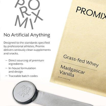 ProMix Nutrition Whey Protein Powder, Vanilla - Grass-Fed - ­Post Workout Fitness & Nutrition Shakes, Smoothies, Baking & Cooking Recipes - Gluten-Free & Keto-Friendly - 2.5 Pound (Pack of 1)
