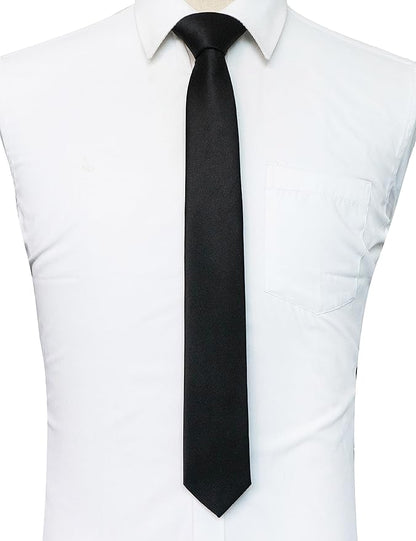 RBOCOTT 2.4“ Solid Color Skinny Tie Business Wedding Necktie for Men(6cm)