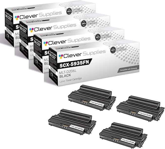 CS Replacement Toner Cartridge Compatible with Samsung SCX-5935FN MLT-D206L Black SCX-5935FN Toner Cartridge 4 Pack