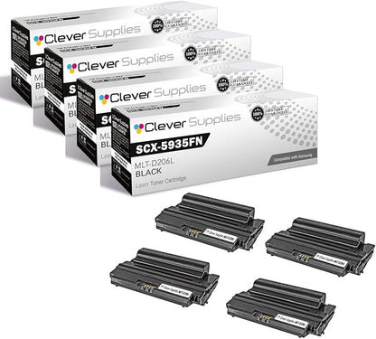 CS Replacement Toner Cartridge Compatible with Samsung SCX-5935FN MLT-D206L Black SCX-5935FN Toner Cartridge 4 Pack