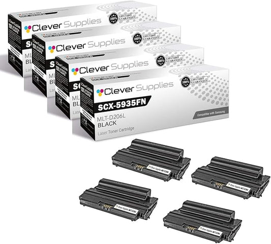 CS Replacement Toner Cartridge Compatible with Samsung SCX-5935FN MLT-D206L Black SCX-5935FN Toner Cartridge 4 Pack