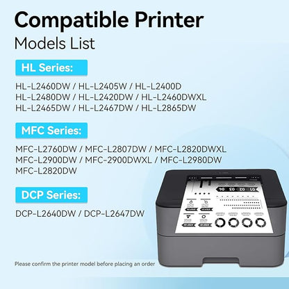 TN830XL Toner Compatible Replacement for Brother TN830 XL TN830XL Toner for Brother Printer for HL-L2460DW DCP-L2640DW MFC-L2820DW HL-L2405W HL-L2400D HL-L2480DW MFC-L2820DWXL Printer (Black, 4 Pack)