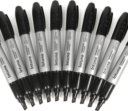 Jumo Permanent Markers, 60 Count Black, Chisel tip, Oil-Based Permanent Markers, Waterproof and Fade-Resistant, for Paper, Wood, Metal, Glass and More
