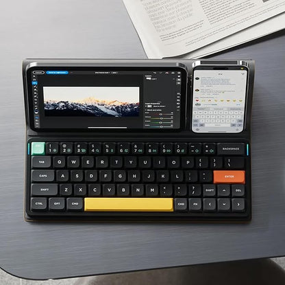 nuphy Air60 V2 Portable Wireless Keyboard 60% Low Profile Mechanical Keyboard Support QMK/VIA Compatible with Windows/mac OS/Linux Supports Bluetooth 5.1/2.4GHz/Wired (USB-C) Gateron Red Switch