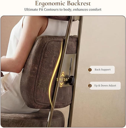 EUREKA ERGONOMIC Home Office Desk Chairs, Ergonomic Computer Chair with High Back, Executive Office Chair with Lumbar Support, Spring Cushion Seat, Mid-Century Modern, Brown