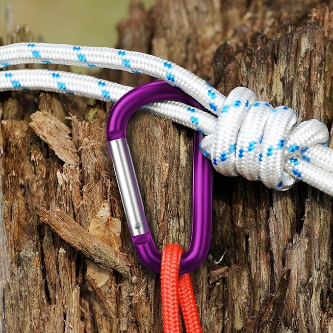 Carabiner Keychain Clip -3" Aluminum Carabiner D Ring, Caribeener Clips, Spring Snap Hook for Keychain Clip