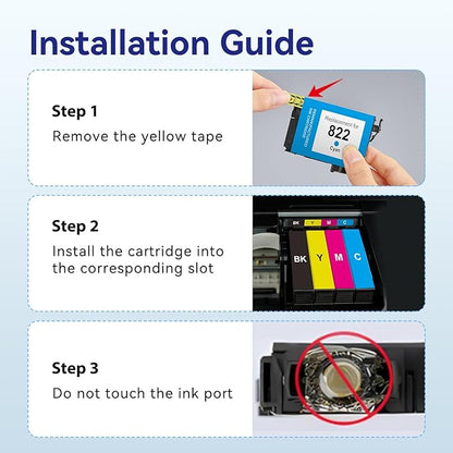 TOKYOINK 822XL Ink Cartridges Combo Pack Remanufactured Replacement for Epson 822 Ink Cartridge T822XL for Workforce Pro WF-3820 WF-3823 WF-4820 WF-4830 WF-4833 WF-4834 Printers Ink (4 Pack)