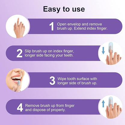MySmile Teeth Wipes 100pcs Disposal Finger Brush Deep Cleaning Wipes Oral Brush Ups Tooth Wipes For Teeth Cleaning, Oral Freshes Mint Flavor