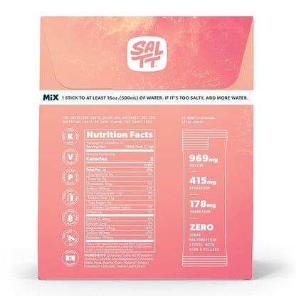 SALTT Electrolytes Powder Packets, Fruit Variety Pack (15 Packets) - Magnesium, Potassium, Sodium, Trace Minerals - Vegan & Gluten Free - Travel Essentials - Made in USA