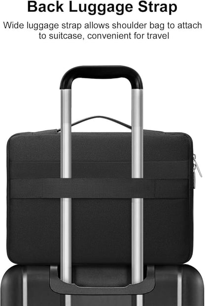 MOSISO 360 Protective Laptop Case 15 inch, Laptop Sleeve Compatible with MacBook Air 15 M4 A3241 M3 A3114 M2 A2941 2025-2023, Dell XPS 15,Side Open Bag with 2 Raised&1 Flapover Pockets, Black