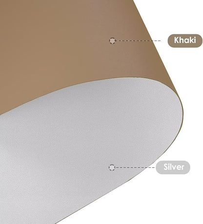 Leather Desk Mat,1.8mm Thick,16x60 Inch Desk Cover,Desk Protector Mat,Dresser Cover Top,Leather Table Cover,Side Table Cover,Office Desk Cover,Office Table Cover(Khaki+Silvery,16x60)