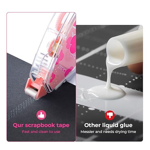 M&G 6 Pack Double Sided Glue Tape Roller, 48M/157 FT Scrapbook Tape Supplies, Glue Tape Double-Sided Adhesive Tape Runner for Scrapbooking School Office Home Journaling Supplies