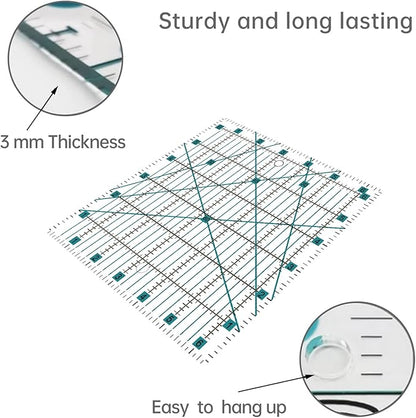 39 Pcs Rotary Cutter Set- Quilting Kit incl. 45mm Fabric Cutter with 5 Extra Blades, A4 Cutting Mat, 2 Craft Knife Set, Ideal for Crafting, Sewing, Patchworking Turquoise