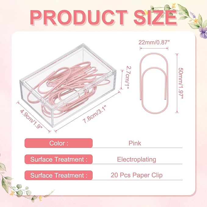 PATIKIL 20 Pcs Paper Clip, 2inch Non-Skid Metal Paper Clamp Clips Large for Office Supplies Craft Scrapbook Document Note Sorting, Electroplating, White