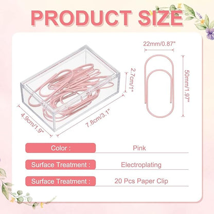 PATIKIL 20 Pcs Paper Clip, 2inch Non-Skid Metal Paper Clamp Clips Large for Office Supplies Craft Scrapbook Document Note Sorting, Electroplating, White