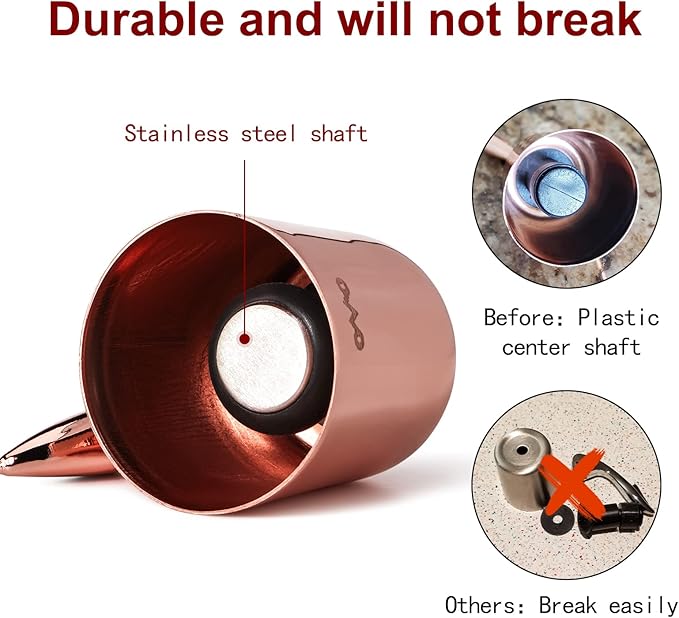 OWO Stainless Steel Wine Bottle Stopper, Reusable Wine Saver with Silicone Seal, Decorative Bottle Sealer, Keeps Fresh (Triple colors, 3 Pack)
