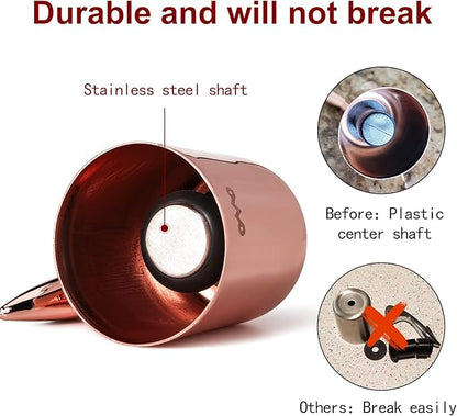 OWO Stainless Steel Wine Bottle Stopper, Reusable Wine Saver with Silicone Seal, Decorative Bottle Sealer, Keeps Fresh (Triple colors, 3 Pack)