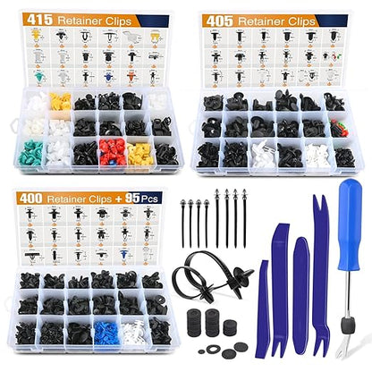 GOOACC 1315PCS Retainer Clips Interior Accessories - 56 Most Popular Sizes Bumper Trim Body Clips with Fasteners Remover and 10Pcs Reusable Cable Ties for Toyota Nissan Ford BMW Chevy Honda Subaru
