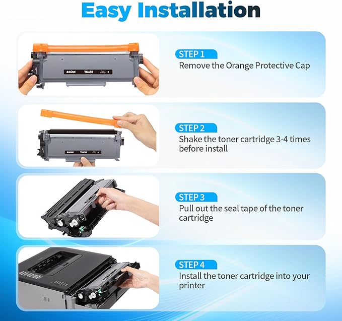 TN630 TN-630 Toner Cartridge Replacement for Brother TN630 Toner Cartridge Black Compatible for HL-L2300D HL-L2380DW HL-L2320D DCP-L2540DW MFC-L2700DW MFC-L2685DW (2 Black)