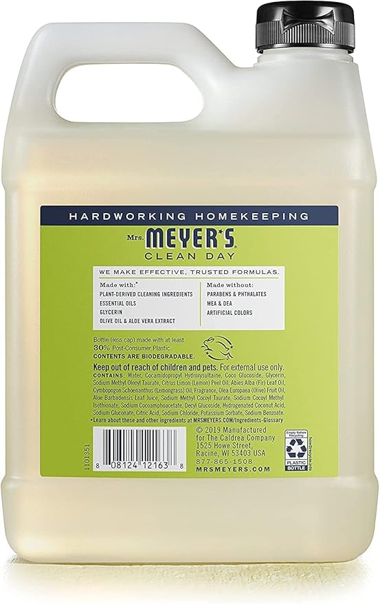 Mrs. MEYER'S CLEAN DAY Hand Soap Refill Scent Variety Pack 2 CT (Basil + Lemon Verbena)