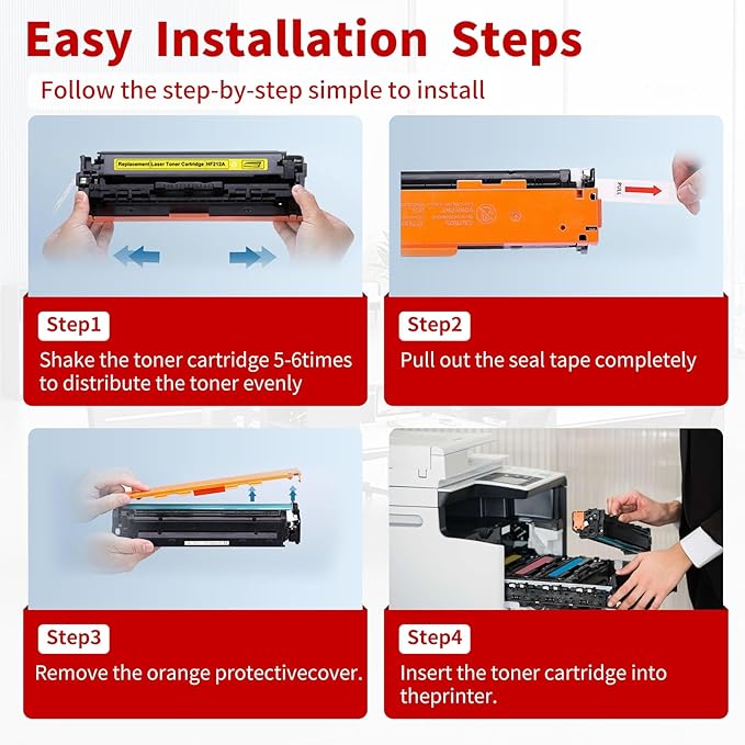 067/067H Toner Cartridge Set(with Chip) Replacement for Canon 067H/067 /CRG-067HToner Work with ImageClass MF656Cdw MF653Cdw MF654Cdw LBP632Cdw LBP633Cdw Printer Ink(067 Toner,4Pack)