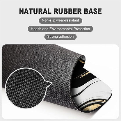 Square Mouse Pad Black White Marble, Personalized Premium-Textured Custom Mouse Mat Design, Washable Mousepad Cloth, Non-Slip Rubber Base Computer Mouse Pads for Wireless Mouse