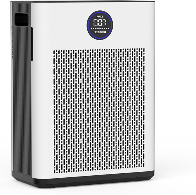 FRESHDEW Air Purifier for Home Up to 2300ft² with H14 True HEPA & Double-Sided Intake Air Quality Sensor | 22dB Ultra Quiet for Bedroom | Allergen/Dust/Smoke/Pet Dander