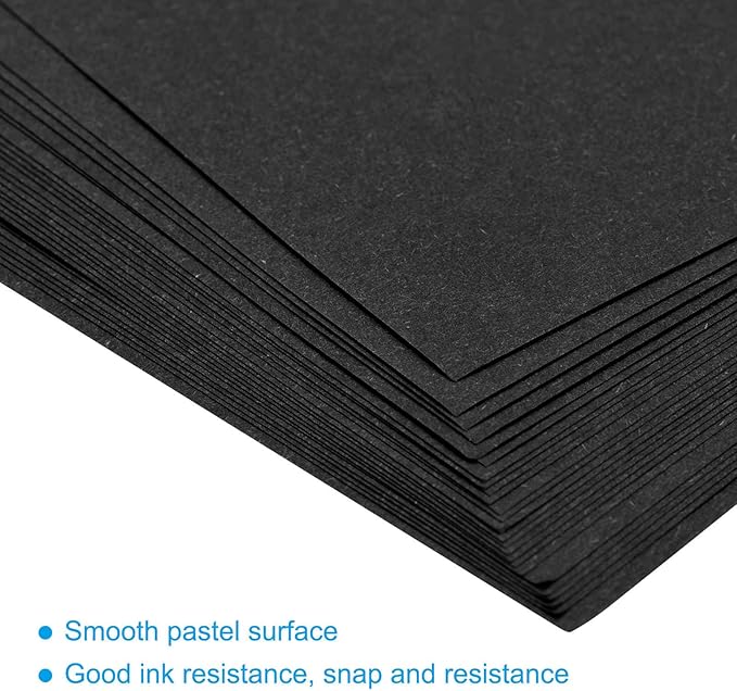 MECCANIXITY 50 Sheets Colored Copy Paper 8.3 x 5.8 Inch Printer Paper 80gsm Black for Office Printing, Document Copying, Invitations, Forms, Art Projects