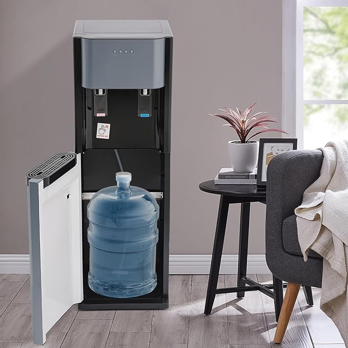 Water Coolers Water Dispenser Cold Hot Dispenser, Modern Powerful Electric Water Cooler Dispenser Bottom Loading for Home, Office, Gyms (Grey Bottom Load)