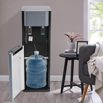 Water Coolers Water Dispenser Cold Hot Dispenser, Modern Powerful Electric Water Cooler Dispenser Bottom Loading for Home, Office, Gyms (Grey Bottom Load)