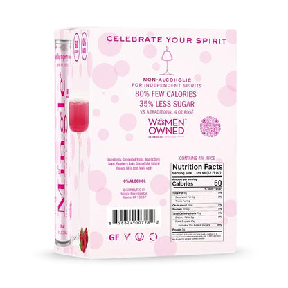 Mingle Mocktails - Blackberry Hibiscus Bellini, Cranberry Cosmo, Key Lime Margarita, Blood Orange Elderflower Mimosa, Cucumber Melon Mojito, Sparkling Raspberry Rose, Variety Pack, Premium Non Alcoholic Cocktails,12 FL OZ Cans (24 Pack Cans)