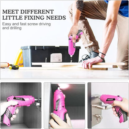 Cordless Electric Screwdriver, 3.6V Rechargeable Power Screwdriver with 47 pcs Accessories, usb charging, 3Nm Screw Gun, mini Carrying screwdriver set with LED Light Electric Power Drill Set