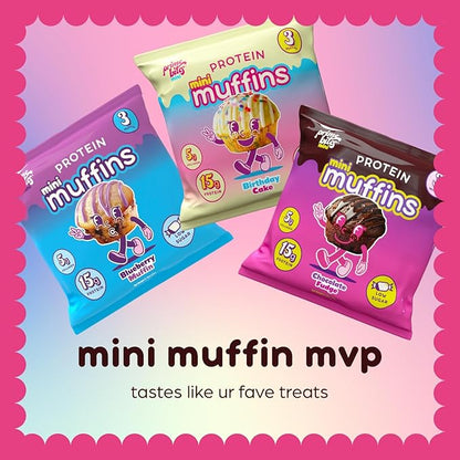Prime Bites Minis | Protein Mini Muffins from Alpha Prime Supplements | High Protein, Collagen Fortified Low Sugar Treat | Delicious Snack | 12 Packs per Box - Variety Pack