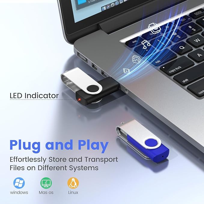 ABLAZE Custom Flash Drive 8GB 100 Pack, Personalized USB Drives Custom USB 2.0 Thumb Drives 100 Pack Memory Stick (Mixcolors)