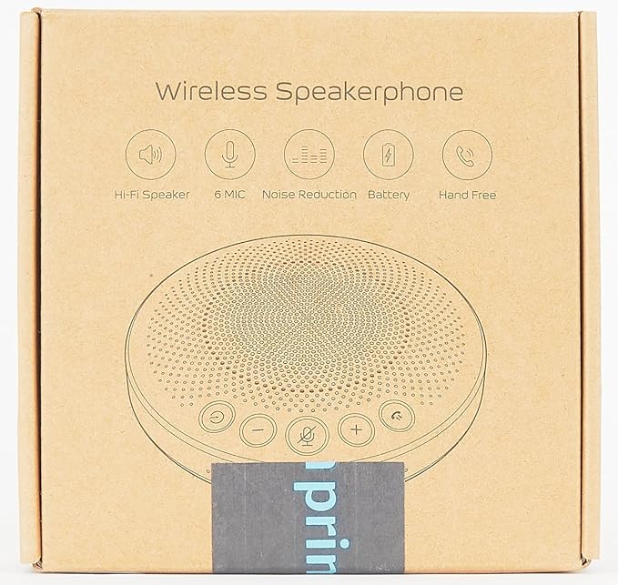 BluePod Conference Speakerphone, Bluetooth and USB Conference Microphone & Speaker, VoiceLoc and VoiceCap Function with 6 Omnidirectional Microphones, for Meeting Room or Home Office