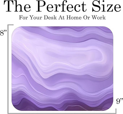 Purple Marble Agate Mouse Pad Mat Mousepad for Desk Computer Laptop PC Gaming Home or Office Gift Marbled Abstract (Light Purple MP30)