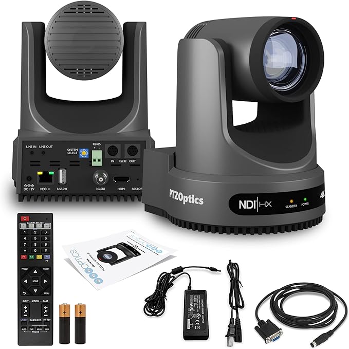 PTZOptics Move 4K SDI/HDMI/USB/IP PTZ Camera with 12x Optical Zoom (Gray) (PT12X-4K-GY-G3)